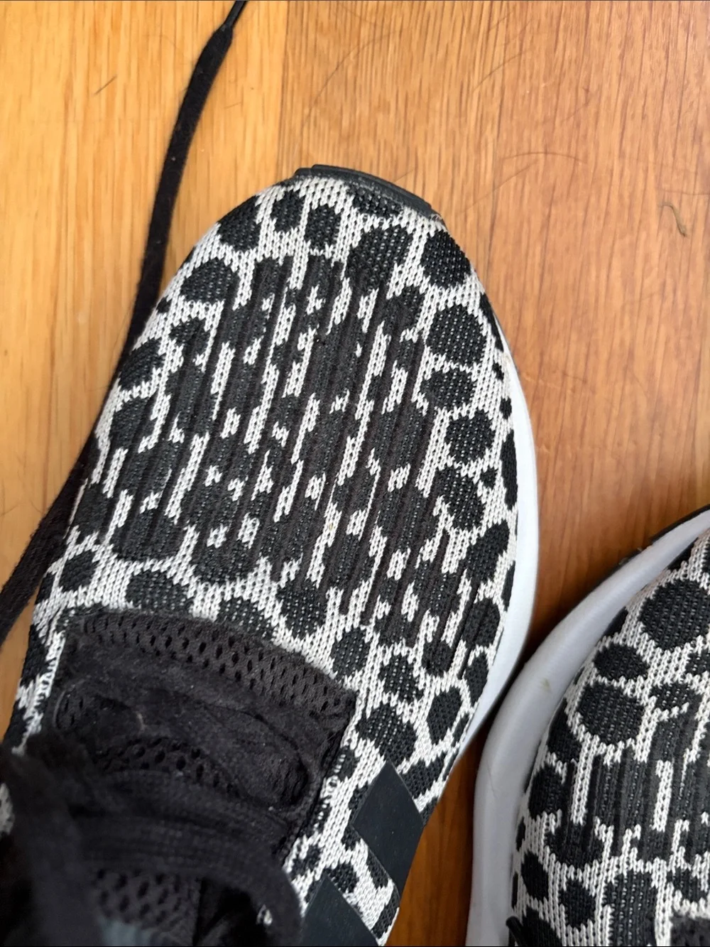 Women’s Adidas Black and White leopard Patterned Knit Sneakers